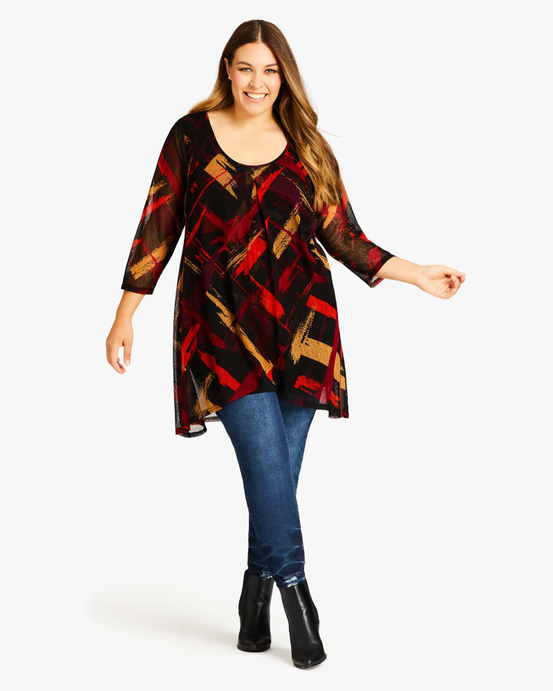 Plus size model wearing Christienne Scoop Neck Tunic by Avenue | Dia&Co | dia_product_style_image_id:182039